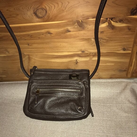 Small Brown Leather Tignanello Crossbody Bag - Picture 14 of 16